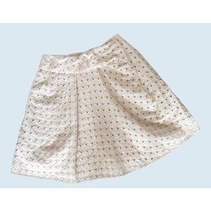 Emporio Armani White Eyelet Overlay Skirt Size XS